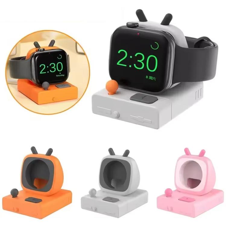 For Apple Watch Desktop Stand Silicone Base, Without Charger(Orange)