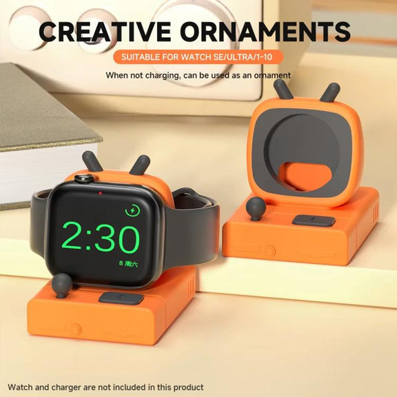 For Apple Watch Desktop Stand Silicone Base, Without Charger(Orange)