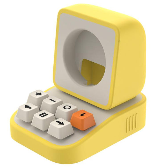 For Apple Watch Typewriter Style Stand Wireless Charging Silicone Base(Yellow)