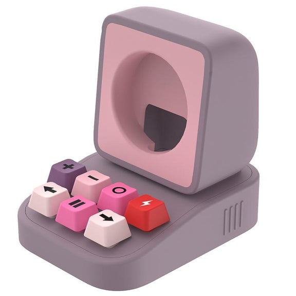 For Apple Watch Typewriter Style Stand Wireless Charging Silicone Base(Purple)