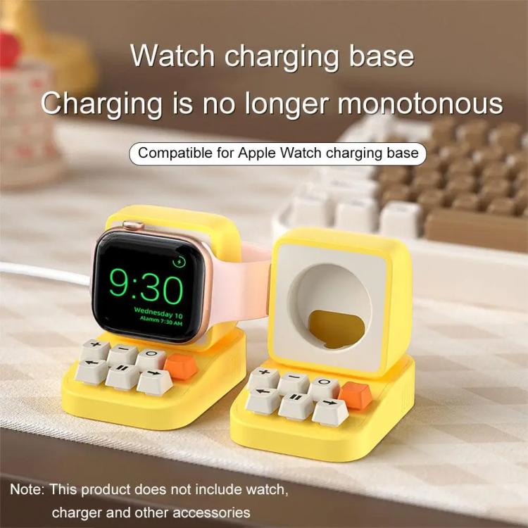 For Apple Watch Typewriter Style Stand Wireless Charging Silicone Base(Purple)