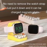 For Apple Watch Typewriter Style Stand Wireless Charging Silicone Base(Purple)