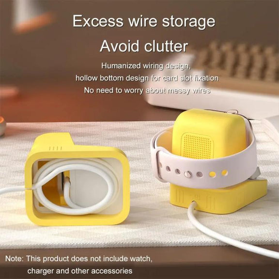 For Apple Watch Typewriter Style Stand Wireless Charging Silicone Base(Purple)