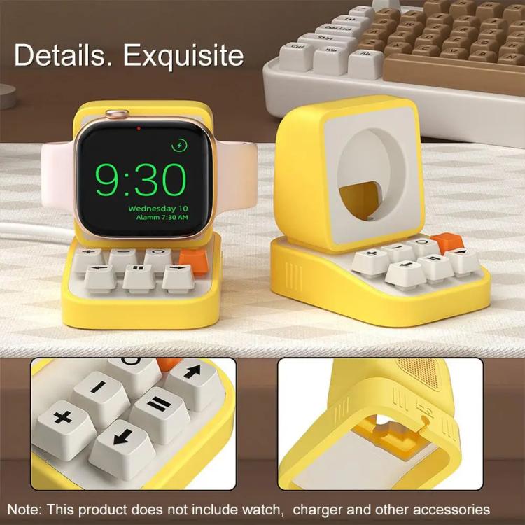 For Apple Watch Typewriter Style Stand Wireless Charging Silicone Base(Purple)