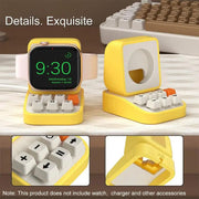 For Apple Watch Typewriter Style Stand Wireless Charging Silicone Base(Gray)