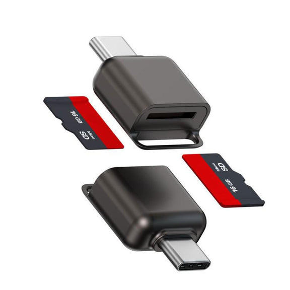 Type-C To TF / Micro SD Card Reader Memory Card Mini Adapter(Tarnish)