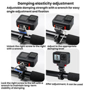 For GoPro HERO13 Black Action Camera Magnetic Quick Release Bike Mount Outdoor Cycling Tilt Shooting Bracket, Spec: 360 Degree Damping Rotary