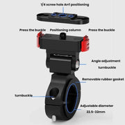 Action Camera Magnetic Quick Release Bike Mount, For GoPro HERO13 Black /12 Black /11 Black/10 Black/9 Black/8 Black, Spec: 360 Degree Damping Rotary