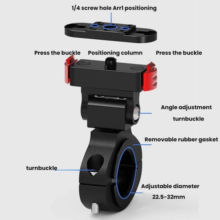 Action Camera Magnetic Quick Release Bike Mount, For GoPro HERO13 Black /12 Black /11 Black/10 Black/9 Black/8 Black, Spec: 360 Degree Damping Rotary