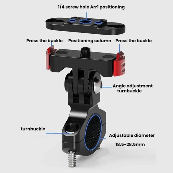 Action Camera Magnetic Quick Release Bike Mount, For GoPro HERO13 Black /12 Black /11 Black/10 Black/9 Black/8 Black, Spec: 180 Degree Adjustable