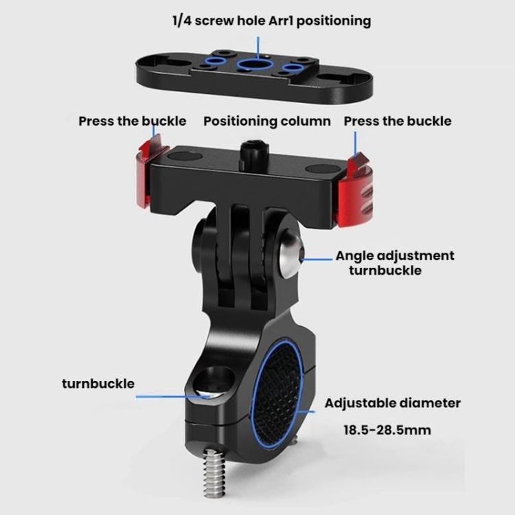 Action Camera Magnetic Quick Release Bike Mount, For GoPro HERO13 Black /12 Black /11 Black/10 Black/9 Black/8 Black, Spec: 180 Degree Adjustable