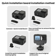 Action Camera Magnetic Quick Release Bike Mount, For GoPro HERO13 Black /12 Black /11 Black/10 Black/9 Black/8 Black, Spec: 180 Degree Adjustable