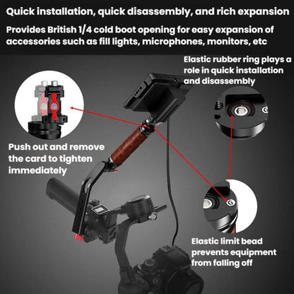 Gimbal Wooden Handle Chute Snail Gimbal Side Handle Grip,For DJI RS 4 Mini / 4 PRO / 3 / 3 Mini / 3 PRO / 2, Spec: With Chute And Snail Gimbal - free shipping - PMC Jewellery - Order now!
