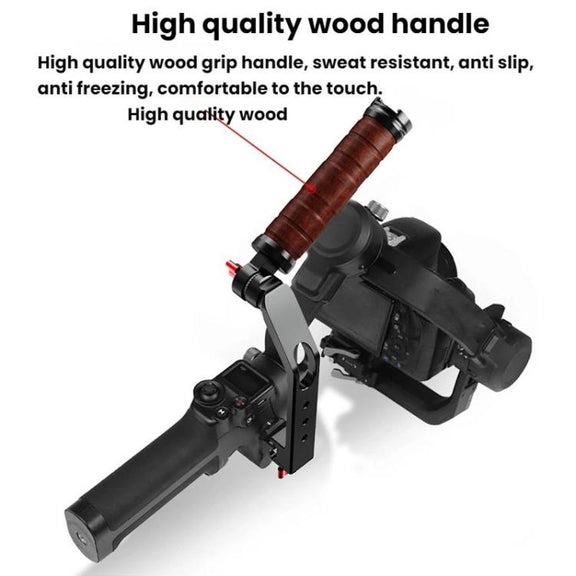 Gimbal Wooden Handle Chute Snail Gimbal Side Handle Grip,For DJI RS 4 Mini / 4 PRO / 3 / 3 Mini / 3 PRO / 2, Spec: With Chute