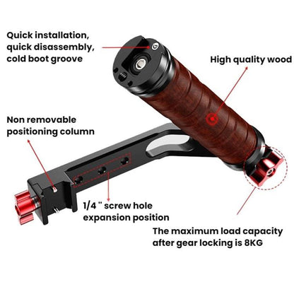 Gimbal Wooden Handle Chute Snail Gimbal Side Handle Grip,For DJI RS 4 Mini / 4 PRO / 3 / 3 Mini / 3 PRO / 2, Spec: With Chute And Snail Gimbal - free shipping - PMC Jewellery - Order now!