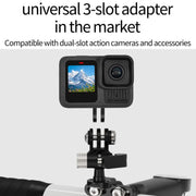 3 Card One Click Clamping Bicycle Stem Camera Mount Cycling Front Light Bracket For Shooting