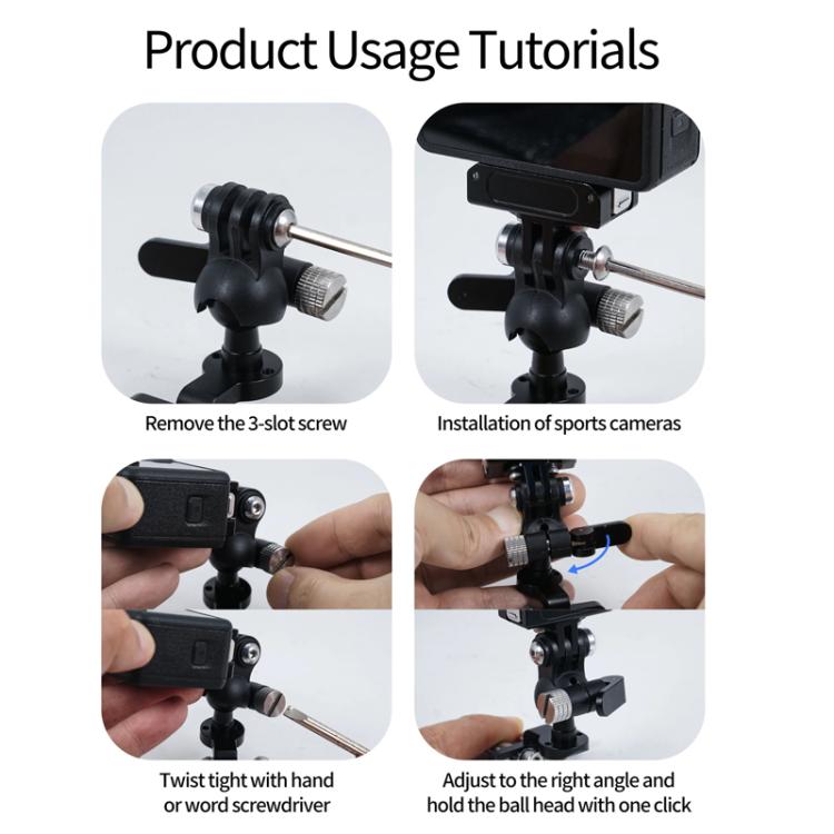 3 Card One Click Clamping Bicycle Stem Camera Mount Cycling Front Light Bracket For Shooting