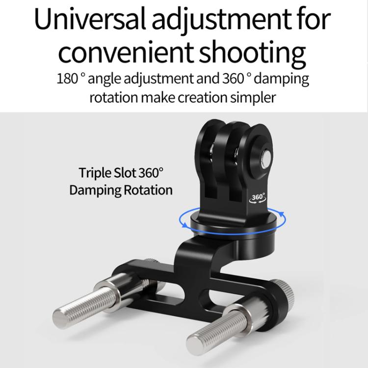 3 Card 360 Degree Damping Rotation Adjustment Bicycle Stem Camera Mount Cycling Front Light Bracket For Shooting - free shipping - PMC Jewellery - Order now!