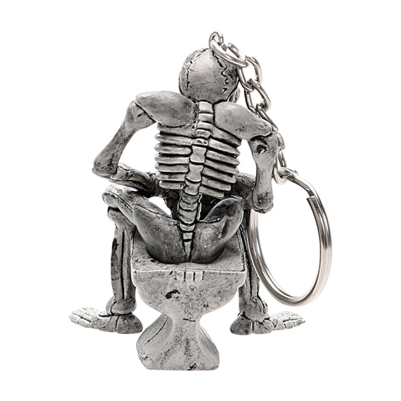 Car Key Rings Toilet Skulls Keychain Cool Purse Bag Decor Key Chain Rubber Mini Auto Keyfob Car Styling Interior Accessories