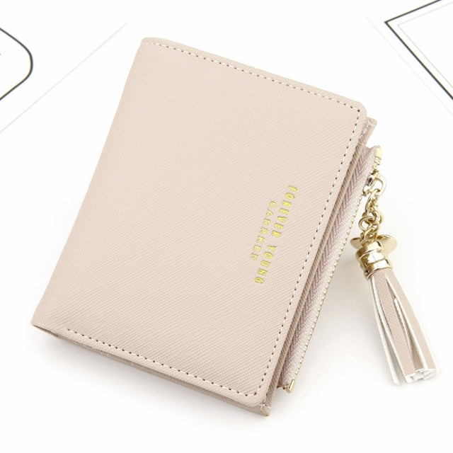 Lady Short Cross-Streaked Suzip Wallet(Pink)