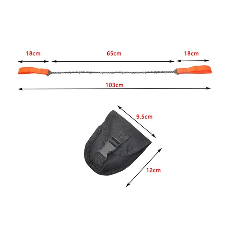 Outdoor Portable Hand-held Wire Saw Field Survival Manganese Steel Chain Saw Multifunctional Logging Saw(11 Teeth Orange)