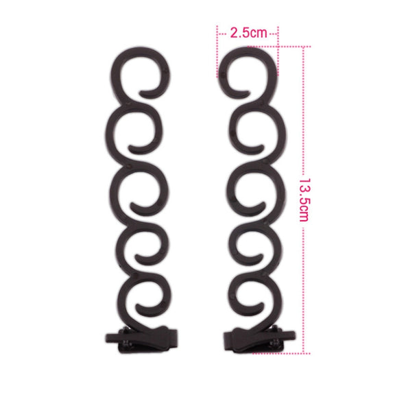 Elegance Hair Braider Flower Magic Hair Clip Queue Twist Plait Hairstyle Styling Accessories,Size:13.5x2.5cm(6090 Coffee)