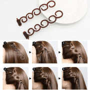 Elegance Hair Braider Flower Magic Hair Clip Queue Twist Plait Hairstyle Styling Accessories,Size:13.5x2.5cm(6090 Coffee)