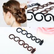 Elegance Hair Braider Flower Magic Hair Clip Queue Twist Plait Hairstyle Styling Accessories,Size:13.5x2.5cm(6090 Coffee)