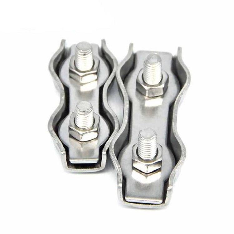 5 PCS 304 Stainless Steel Plate Single Clip Double Clamp Wire Rope Clamp, Specification:M3, Style:Double Clip - Lifting Tools & Accessories by PMC TechLife | Online Shopping South Africa | PMC TechLife | Buy Now Pay Later Mobicred