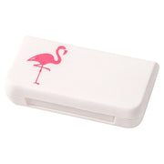 2 PCS Portable Mini Pill Case 3 Grids Travel Home Drugs Container Holder Cases Storage Box(Flamingo)