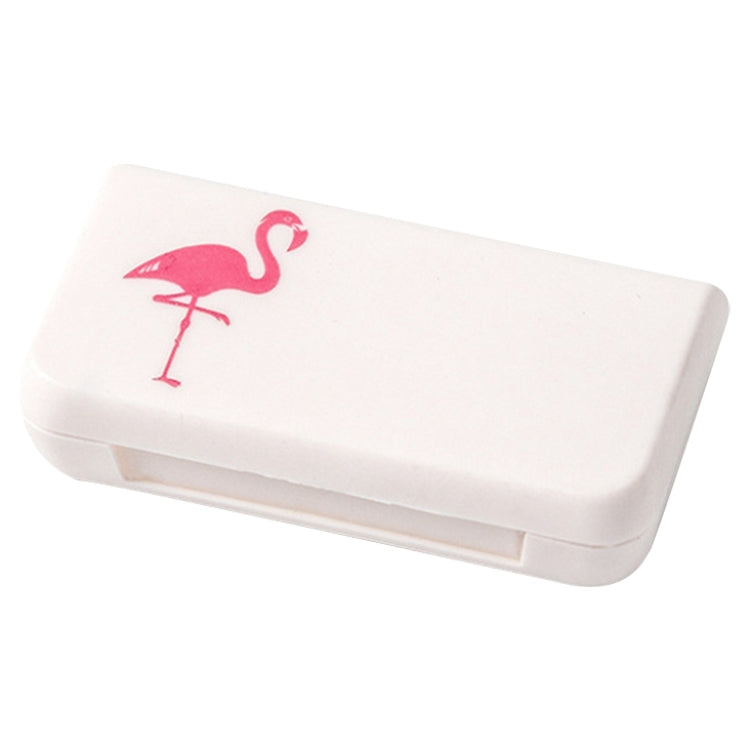 2 PCS Portable Mini Pill Case 3 Grids Travel Home Drugs Container Holder Cases Storage Box(Flamingo)