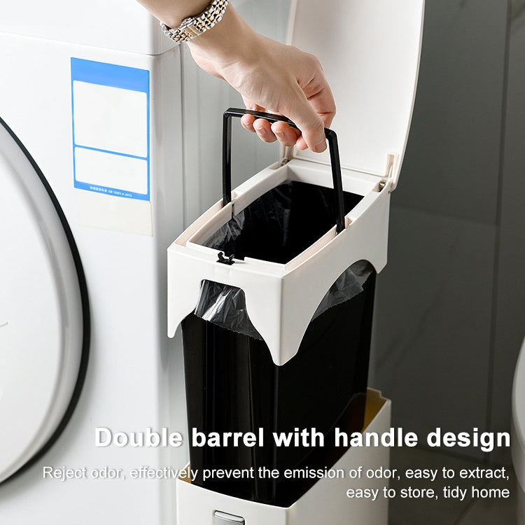 Bathroom Toilet Toilet Brush Integrated Pressing Open Lid Square Trash Can Set with Brush(Gray) - Cleaning Tools by PMC TechLife | Online Shopping South Africa | PMC TechLife