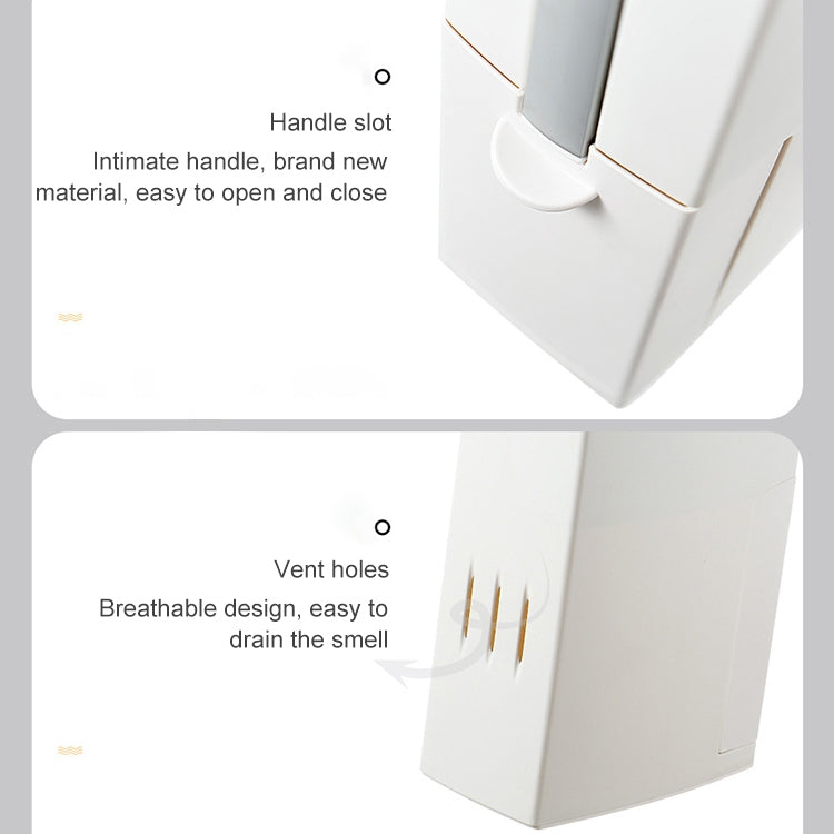 Bathroom Toilet Toilet Brush Integrated Pressing Open Lid Square Trash Can Set with Brush(Gray) - Cleaning Tools by PMC TechLife | Online Shopping South Africa | PMC TechLife