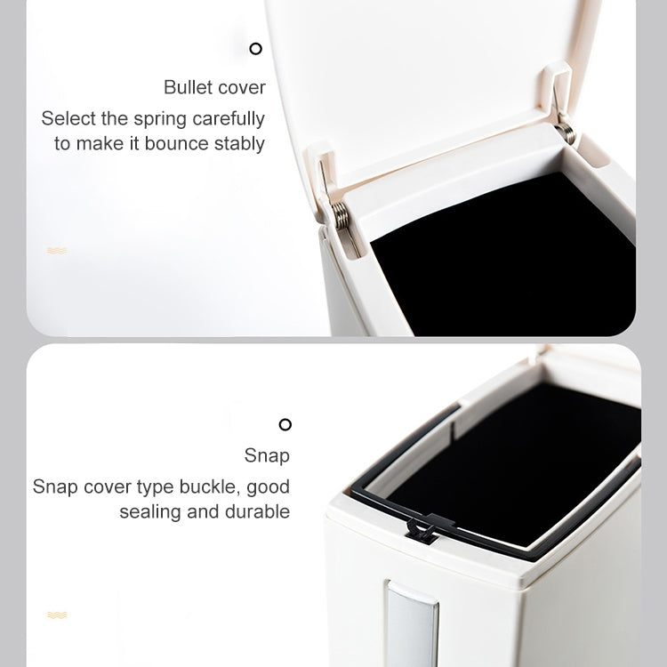 Bathroom Toilet Toilet Brush Integrated Pressing Open Lid Square Trash Can Set with Brush(Gray) - Cleaning Tools by PMC TechLife | Online Shopping South Africa | PMC TechLife