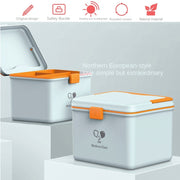 Jinlongxing 9659 Mini Household Plastic Portable Medicine Storage Box, Size:21x15x15.3cm(Blue)