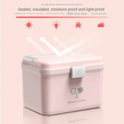 Jinlongxing 9659 Mini Household Plastic Portable Medicine Storage Box, Size:21x15x15.3cm(Blue)