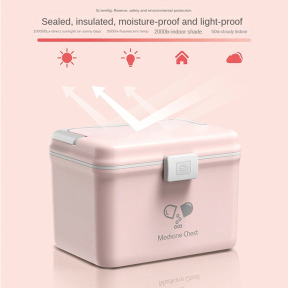 Jinlongxing 9659 Mini Household Plastic Portable Medicine Storage Box, Size:21x15x15.3cm(Blue)