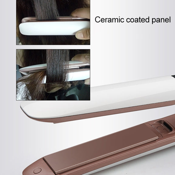 Hair Straightener Iron LED Display Ceramic Coating Plate Ionic Curling Iron, Plug Standard:EU