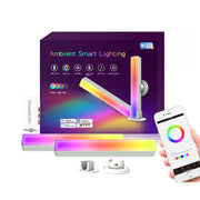 2pcs/box RGB Desktop Background Music Rhythm Pickup Ambient Light, Version: Bluetooth(UK Plug)