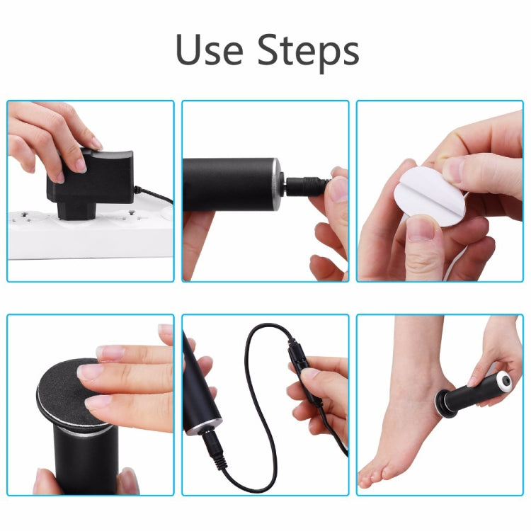 Electric Foot File Speed Adjustable Sandpaper Discs Callus Remover Pedicure Fast Remove Feet Hard Cracked Dry Dead Skin Tool, Plug Type:US plug(Black) - free shipping - PMC TechLife - Order now!