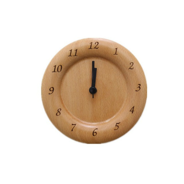 Simple Home Study Solid Wood Decorative Bedside Beech Alarm Clock(Round Figure) - Novelty Clock by PMc TechLife | Online Shopping South Africa | PMc TechLife | Buy Now Pay Later Mobicred