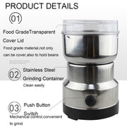 Multi-functional Coffee Grinder Stainless Electric Bean Grinder Herbal Medicine Grinding Machine, UK Plug