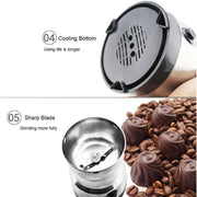 Multi-functional Coffee Grinder Stainless Electric Bean Grinder Herbal Medicine Grinding Machine, US Plug