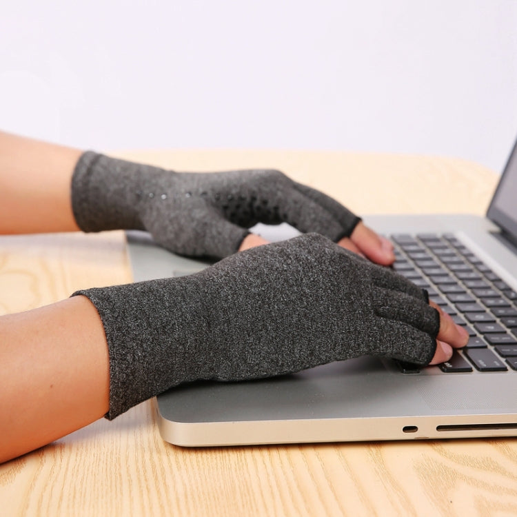 Hemp Gray Dispensing A Pair Sports Breathable Health Care Half Finger Gloves Rehabilitation Training Arthritis Pressure Gloves, Size:S - Safety Gloves by PMC TechLife | Online Shopping South Africa | PMC TechLife