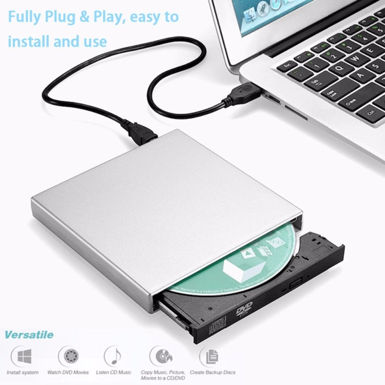 USB 2.0 Portable Ultra Slim External Slot-in DVD-RW CD-RW CD DVD ROM Player Drive for PC - free shipping - PMC TechLife - Order now!