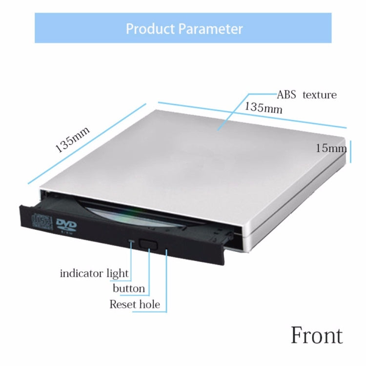 USB 2.0 Portable Ultra Slim External Slot-in DVD-RW CD-RW CD DVD ROM Player Drive for PC - free shipping - PMC TechLife - Order now!