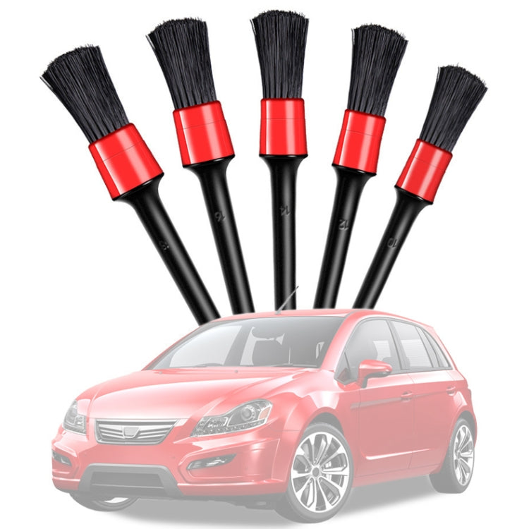 5 in 1 Car Detailing Brush Cleaning Natural Boar Hair Brushes Auto Detail Tools Products Wheels Dashboard,Random Color Delivery - Car washing supplies by PMC TechLife | Online Shopping South Africa | PMC TechLife