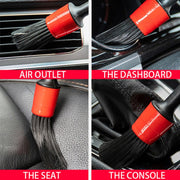 5 in 1 Car Detailing Brush Cleaning Natural Boar Hair Brushes Auto Detail Tools Products Wheels Dashboard,Random Color Delivery
