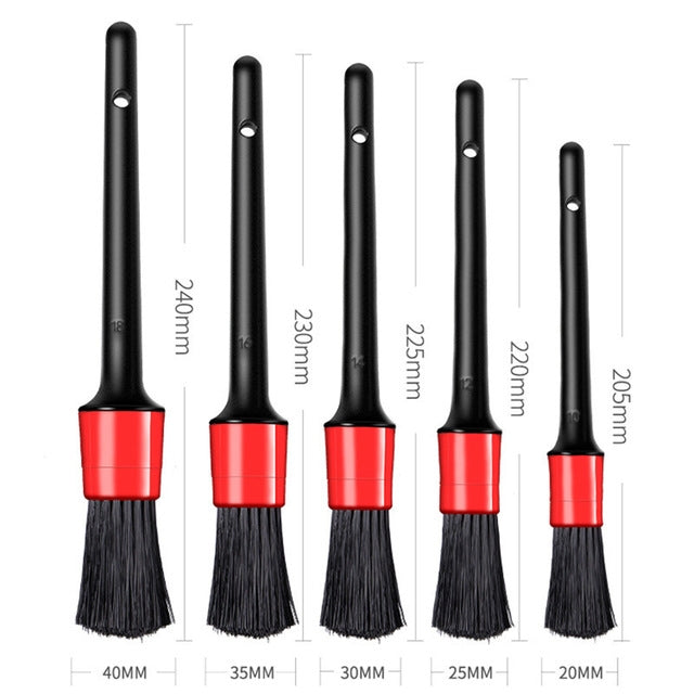 5 in 1 Car Detailing Brush Cleaning Natural Boar Hair Brushes Auto Detail Tools Products Wheels Dashboard,Random Color Delivery - Car washing supplies by PMC TechLife | Online Shopping South Africa | PMC TechLife