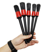 5 in 1 Car Detailing Brush Cleaning Natural Boar Hair Brushes Auto Detail Tools Products Wheels Dashboard,Random Color Delivery